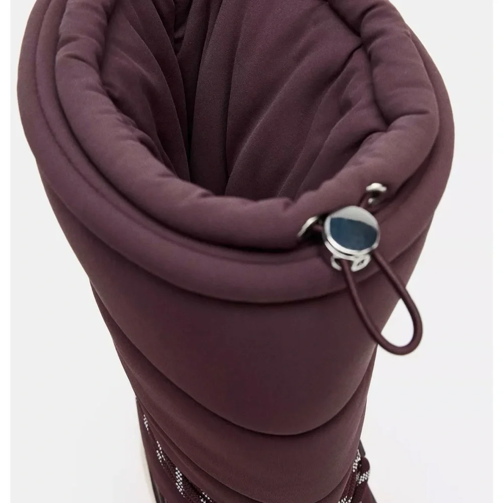 Zara Women's Burgundy ‘ski’ line Winter Boots - Picture 3 of 10